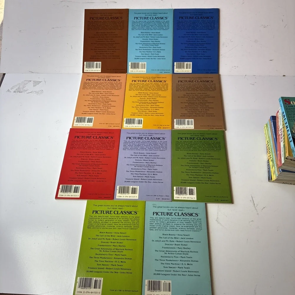 Lot of 7 Vintage 1973 Picture Classic Books Soft Cover (18N)